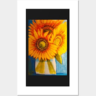 BRIGHT YELLOW SUNFLOWERS Posters and Art